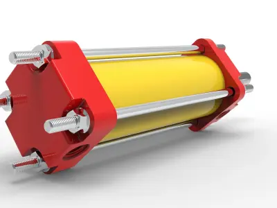 Pneumatic cylinder 3D model