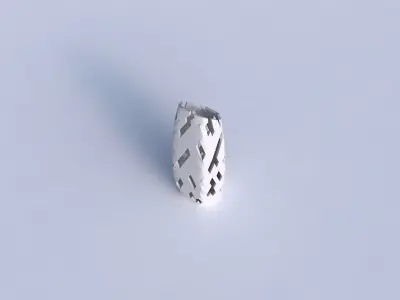 Vase bent hexagon with cuts 3D print model