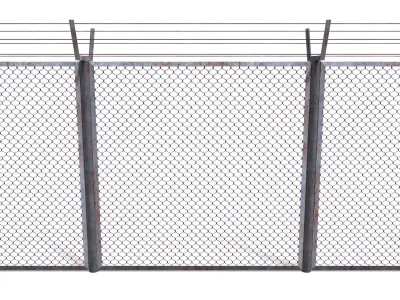 Low Poly Modular Fence 10 Low-poly 3D model