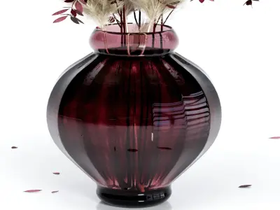  Bouquet03 Dry pampas and Red leafs 3D model