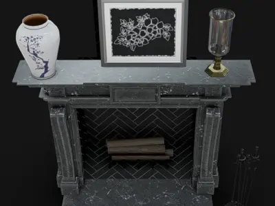 Fireplace 05 Low-poly 3D model