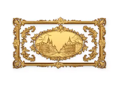 Plaster decorative frame ornament 10 3D model