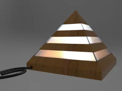 Pyramid LED table lamp Low-poly 3D model