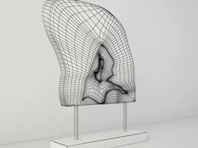 Wooden Decoration on Stand 3D model