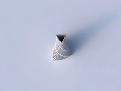 Vase twist tilted triangle with twisted extruded lines 3D print model