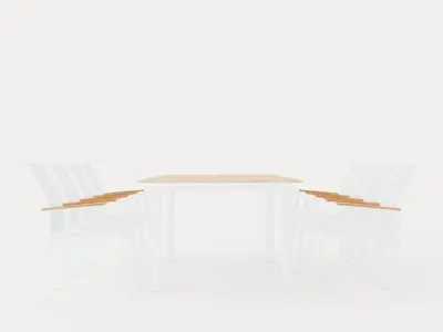 Seattle dining set Low-poly 3D model