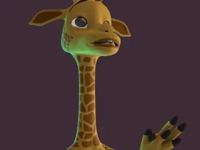 Stylized Giraffe Rigged Low-poly 3D model