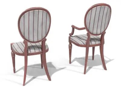 Old Classic Chair Low-poly 3D model
