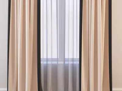 Set 30 Curtains 3D model