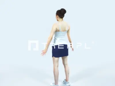 Dream H Animated Rigged Sports Woman Low-poly 3D model