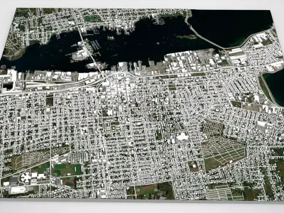 Cityscape New Bedford USA 3D model