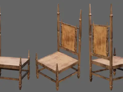 PBR WOOD FURNITURES - Collection 02  - 4K Textures Game Ready Low-poly 3D model