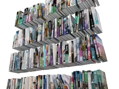 Books 150 pieces 1-2-1 Low-poly 3D model