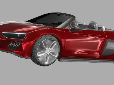 Audi R8 spyder 2020 Low-poly 3D model