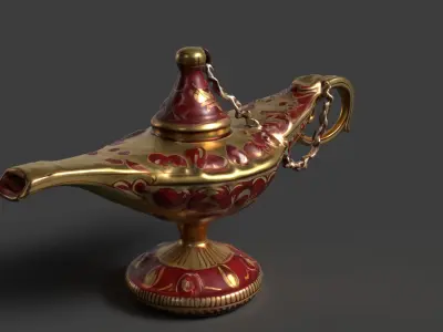 Chinese red magic lamp   Low-poly 3D model