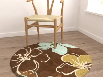 Round Rug Set 214 3D model