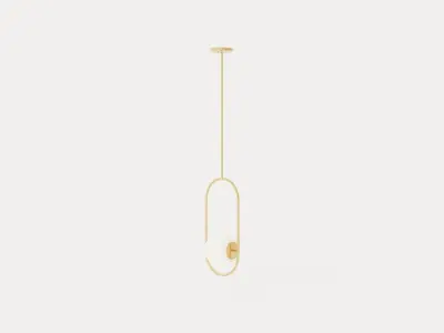 Everley Pendant Lamp - Vintage Brass Low-poly 3D model