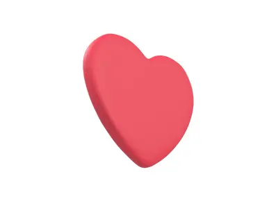 Twitter Heart Emoji v1 001 Low-poly 3D model