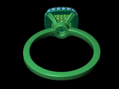 Engagement ring Cusion head shape  Printable model 3D print model