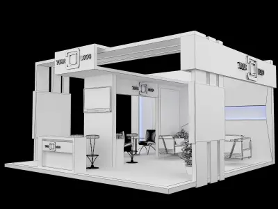 Booth Exhibition Stand a568b 3D model