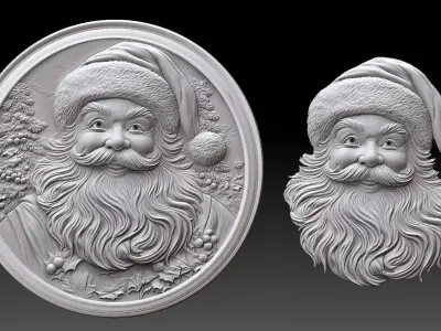 santa clause bas relief  3D print model
