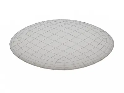 White round carpet fur 3D model