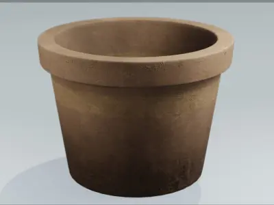 Planter concrete Free low-poly 3D model