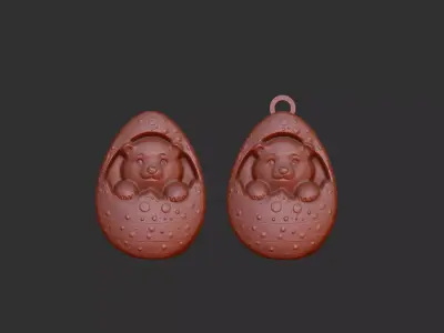 polar bear inside easter egg decor  3D print model
