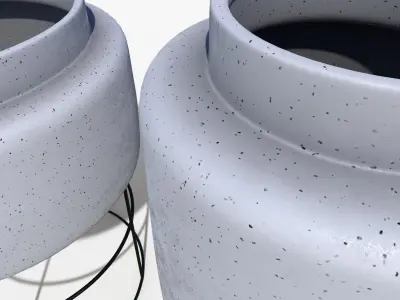 Pots Stand Ceramic Set Low-poly 3D model