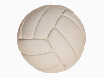 Old Leather Volleyball Ball Set 3D model