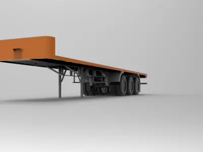 Old Trailer Randon Low-poly 3D model