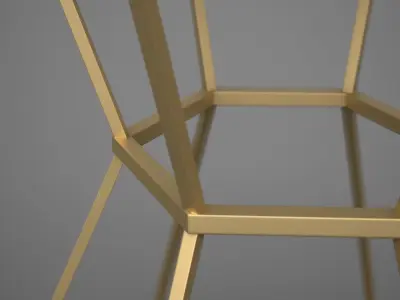 Westford End-Table golden finish Low-poly 3D model