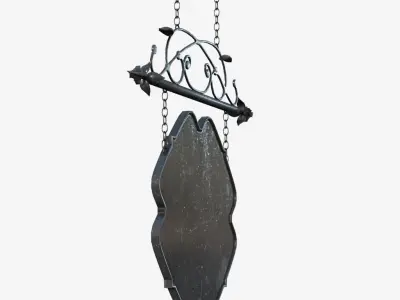 Signboard wrought iron sign 3D model