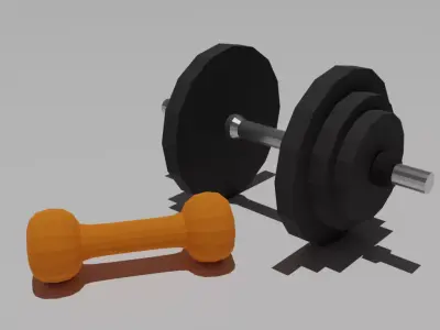  Dumbbell and weight  Free low-poly 3D model