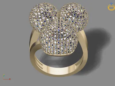 STL 3DM Print Ready Women Diamond Ring Lightweight Printable  3D print model 164