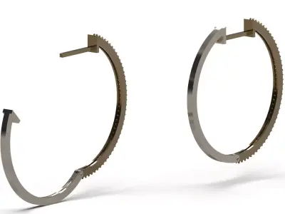 Eternal Sparkling Hoop STL 3D jewelry Earring model je0160 3D print model