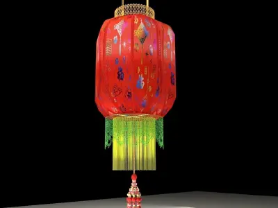 Chinese Red Lantern 3D model 14