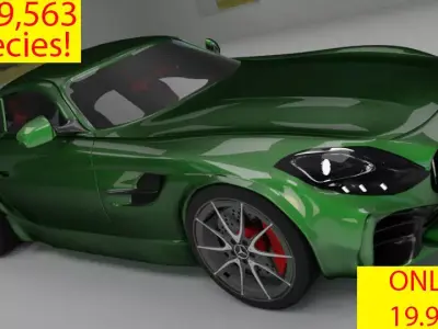 Mercedes AMG GTR Low-poly 3D model