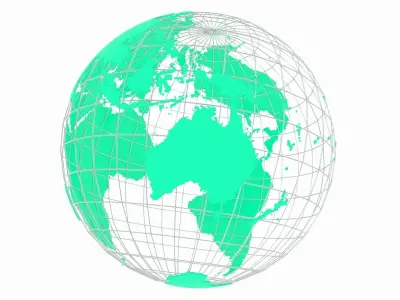 Globe News Skeleton Teal 3D model