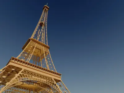 Effiel Tower - France - Paris The City of Love  Low-poly 3D model