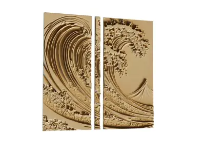 mural decor set wall panel 33 3D model