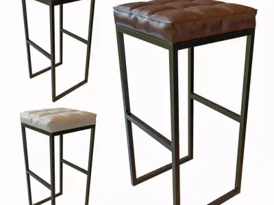 bar chair leather Industrial 3D model