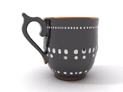 Polka Dot Ceramic Mug model pack Low-poly 3D model