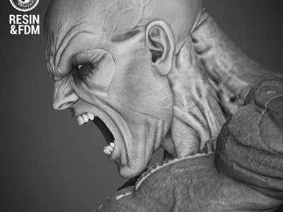 Wicked Marvel Drax Sculpture 3D print model