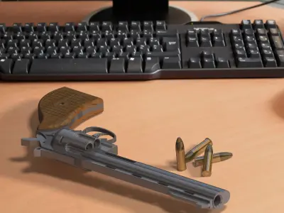 Designed Revolver 3D model