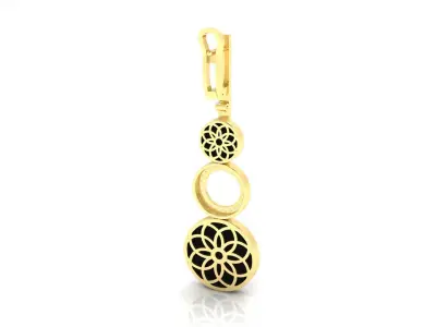 Earring E18 The luxury female earring with gems 3D print model