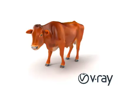 Brown Cow Detailed Model Pack Low-poly 3D model