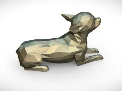 Chihuahua figure low poly 3D print model