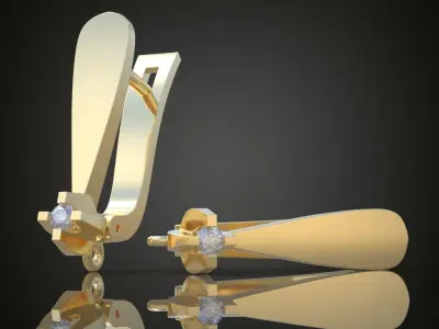 Earring 3D model 3D printable model 0127-20ol26 Free 3D print model