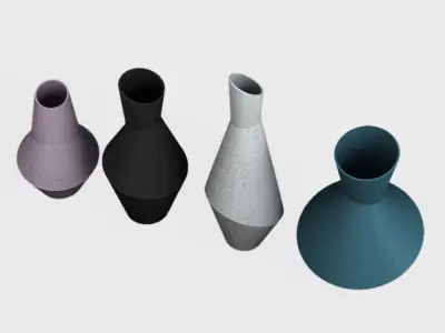 Rayne Abstract Ceramic Vases 3D print model 3D model